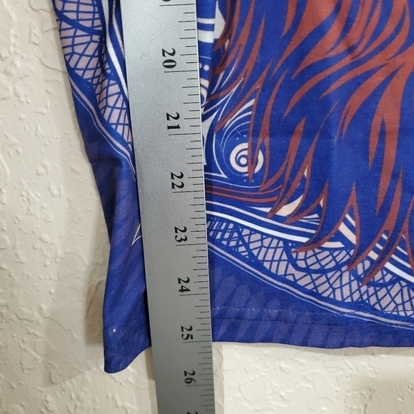 NWT Electrik Unicorn Blue and Orange Lion Face Short Sleeve Blouse Small - Picture 6 of 9